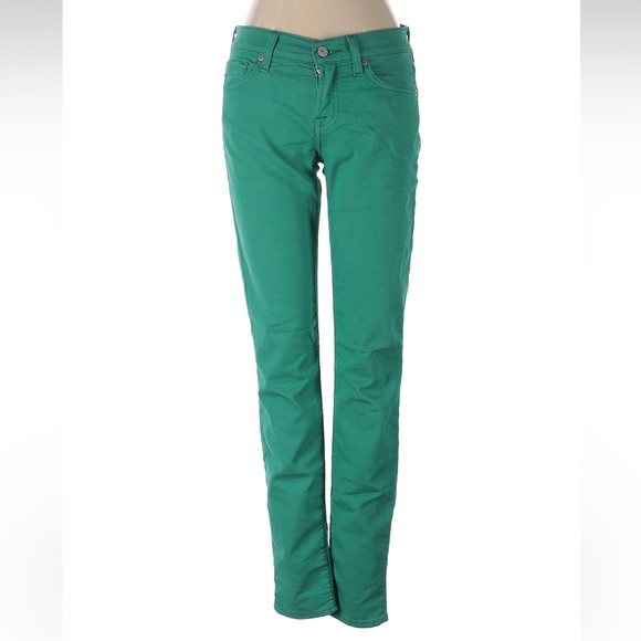 7 For All Mankind Women's Green Jeans - Picture 1 of 4